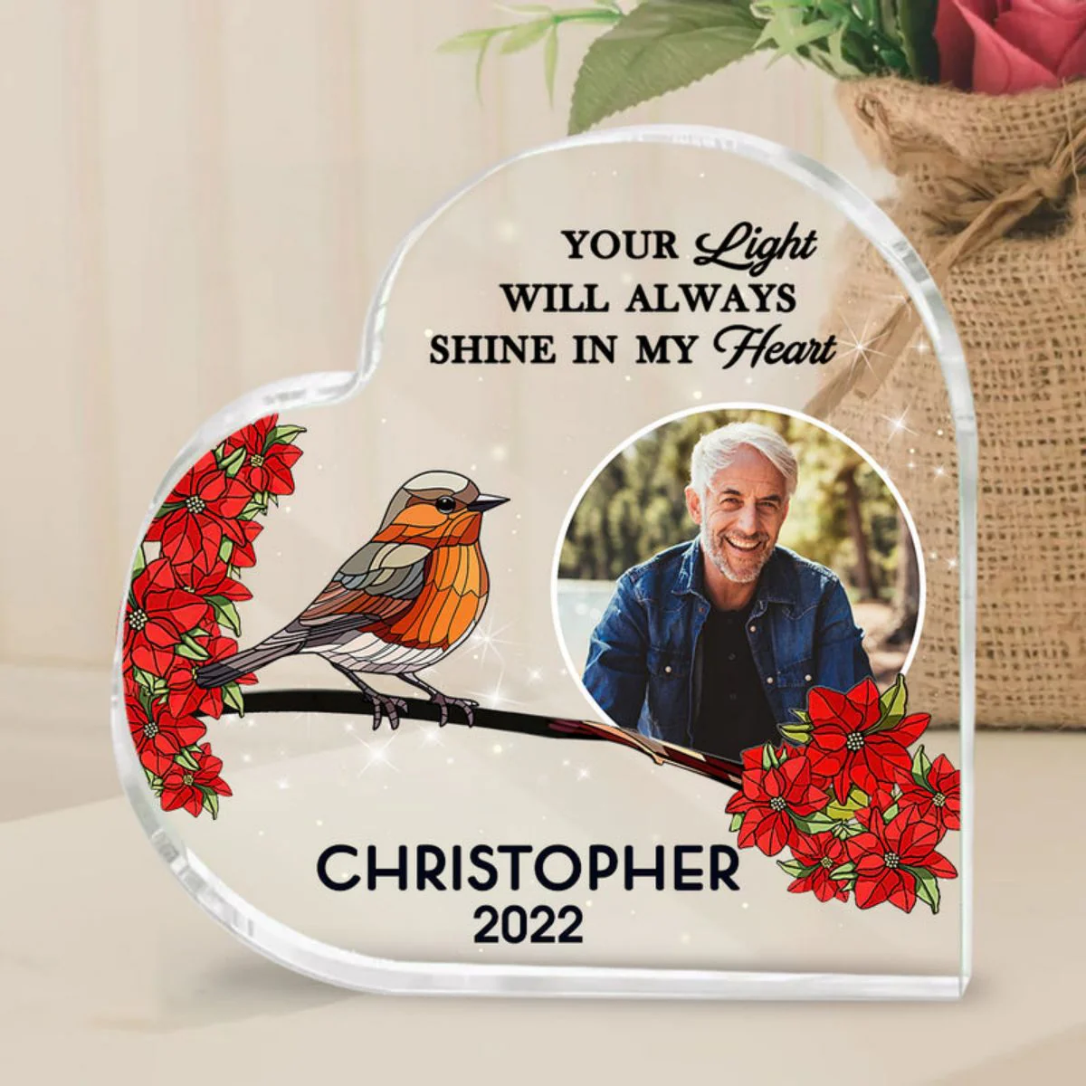 Your Light Will Always Shine In My Heart  - Personalized Memorial Plaque - Image 4