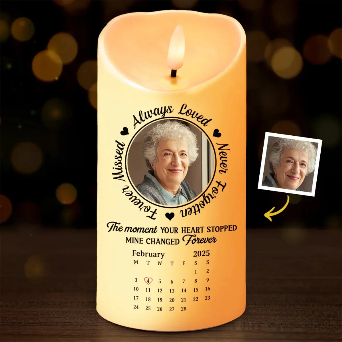 Your Loved One Is Now Your Guardian Angel - Memorial Personalized Custom LED Candle - Image 3