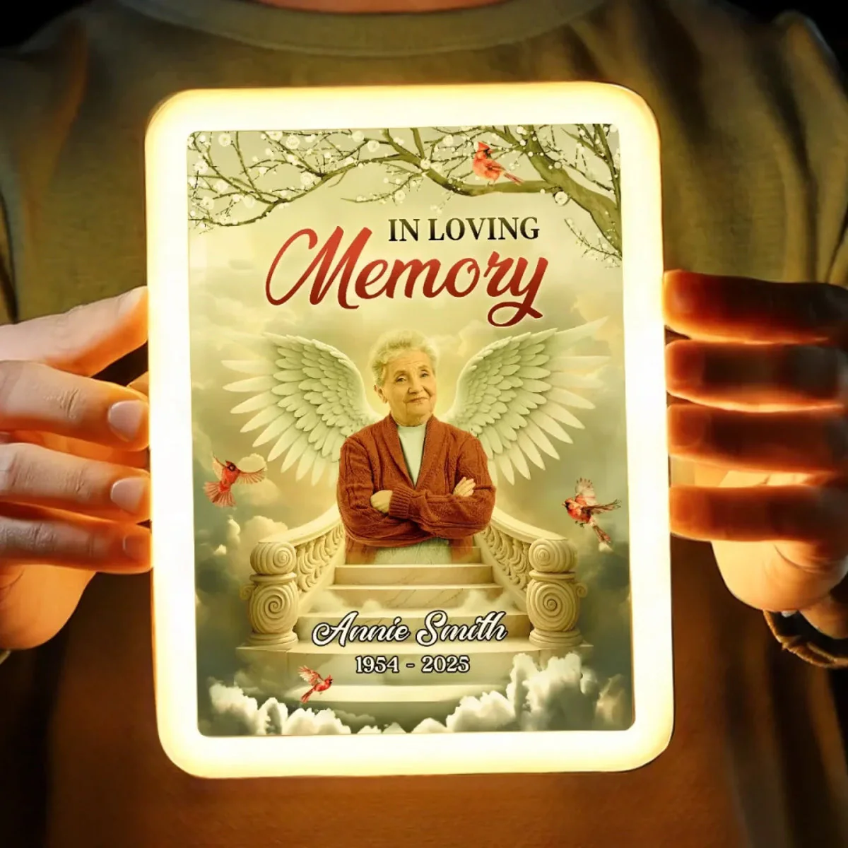 Your Spirit Will Forever Shine Bright - Memorial Personalized LED Mirror Frame Lamp - Image 2