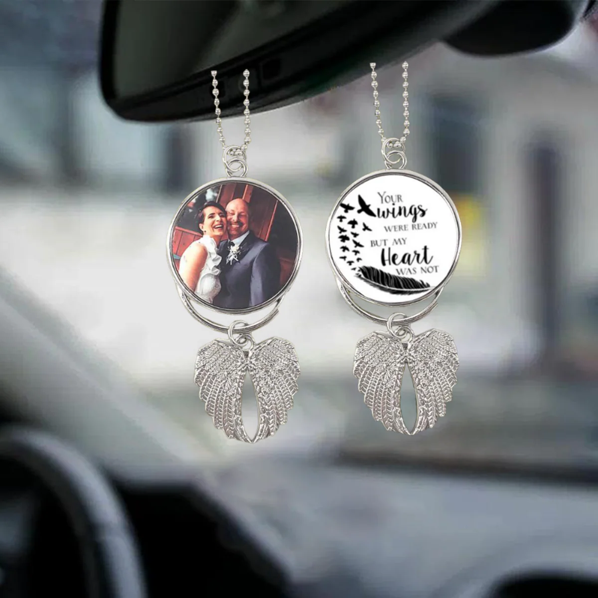Your Wing Were Ready But My Heart Was Not Personalized Angel Memorial Charm - Image 2
