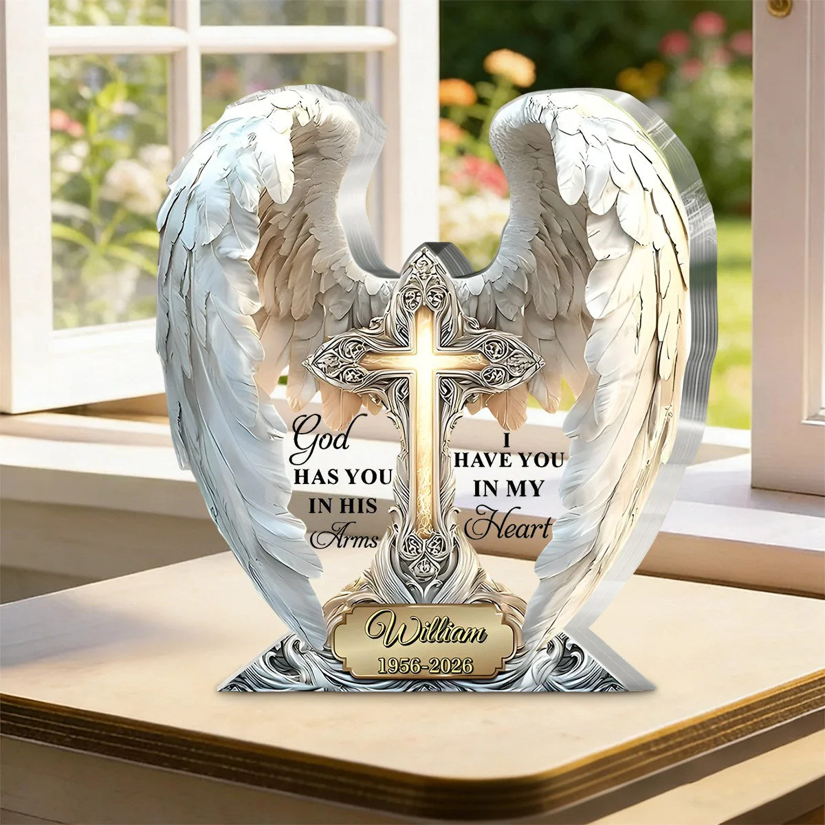 You're Always in My Heart – Personalized Custom Shaped Memorial Acrylic Plaque - Image 2