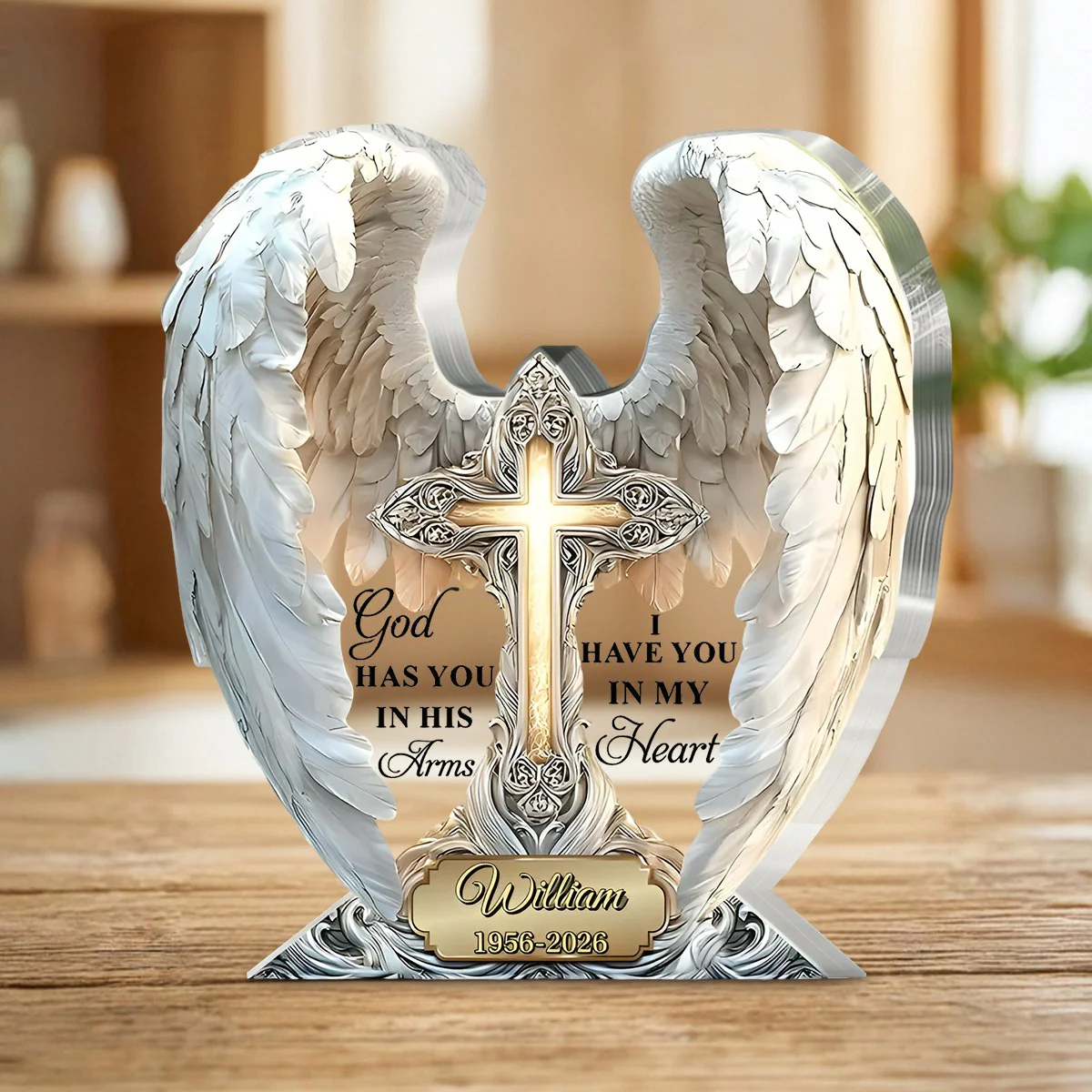 You're Always in My Heart – Personalized Custom Shaped Memorial Acrylic Plaque - Image 3
