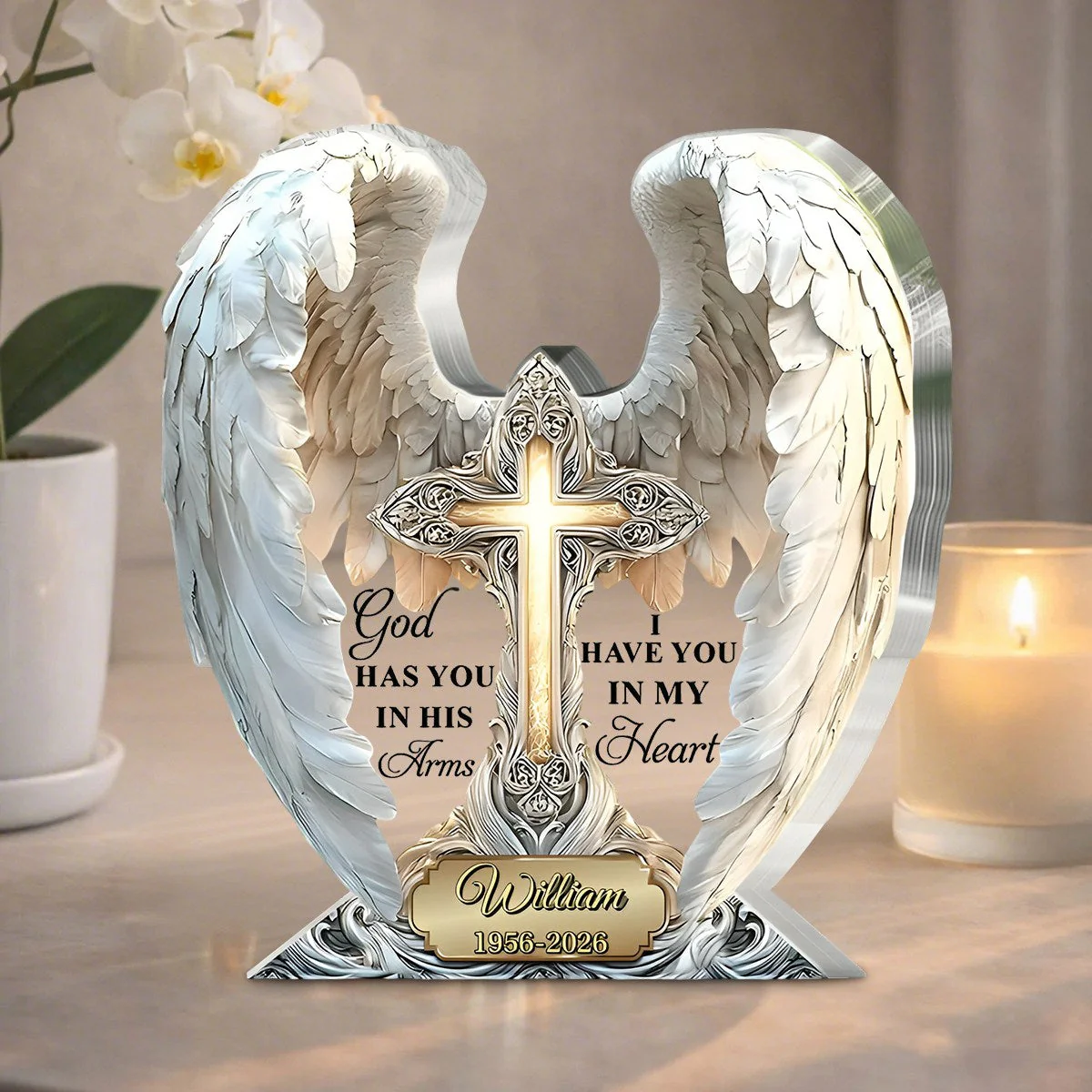 You're Always in My Heart – Personalized Custom Shaped Memorial Acrylic Plaque - Image 4