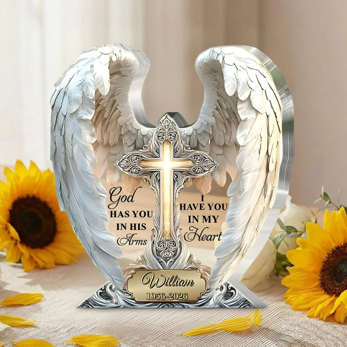You're Always in My Heart – Personalized Custom Shaped Memorial Acrylic Plaque - Image 5