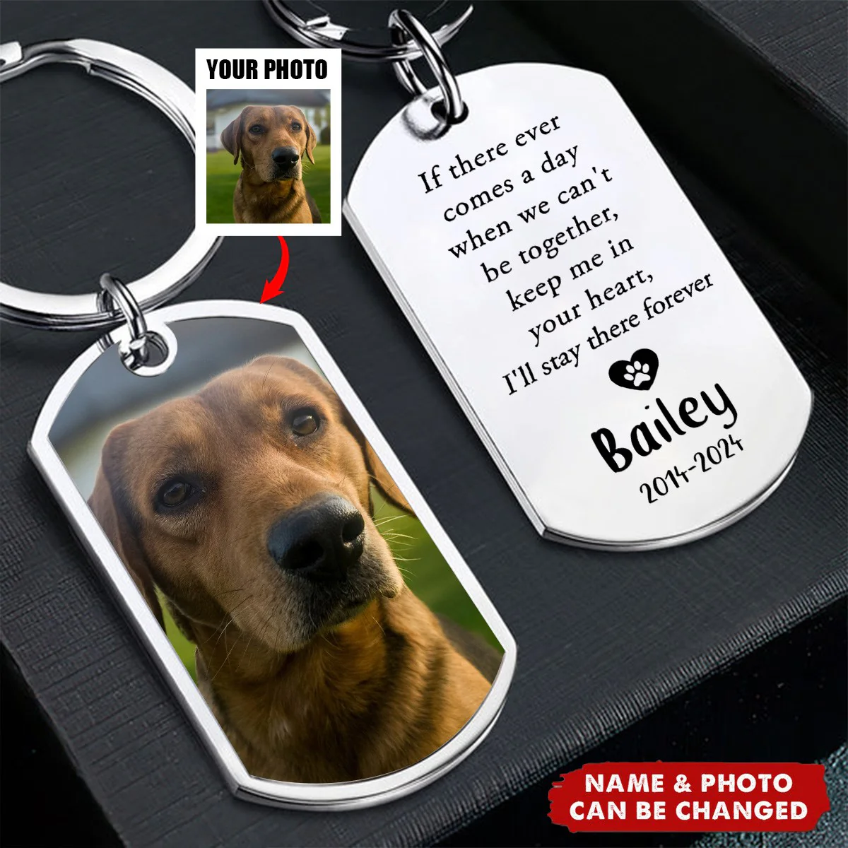 You're Gone But Not Forgotten - Personalized Photo Stainless Steel Keychain Gift For Pet Lovers - Image 3